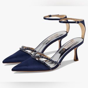 Badgley Mischka Zendaya Gemstone-Embellished Kitten Heel Sz 8